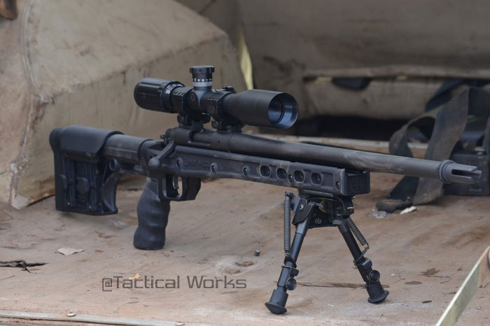 HS3 Chassis, Luth-AR stock, Harris bipod, TacOps scope mount